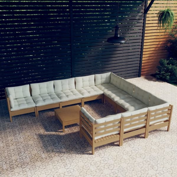 Mooistoerwonen 11-delers loungesett med puter furu grå 8