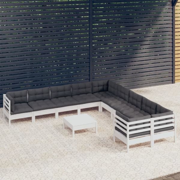 Mooistoerwonen 11-delers sofagruppe med puter furu hvit 1