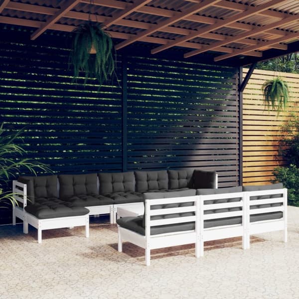 Mooistoerwonen 11-delers sofagruppe med puter furu hvit 6