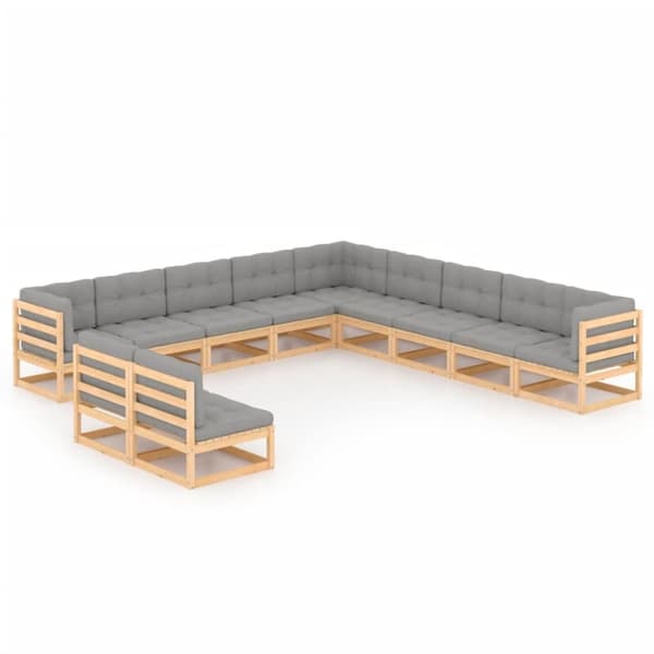 Mooistoerwonen 11-delers loungesett med puter heltre furu 3