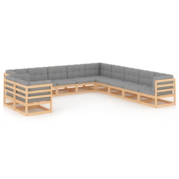 Mooistoerwonen 11-delers sofagruppe med puter heltre furu 6