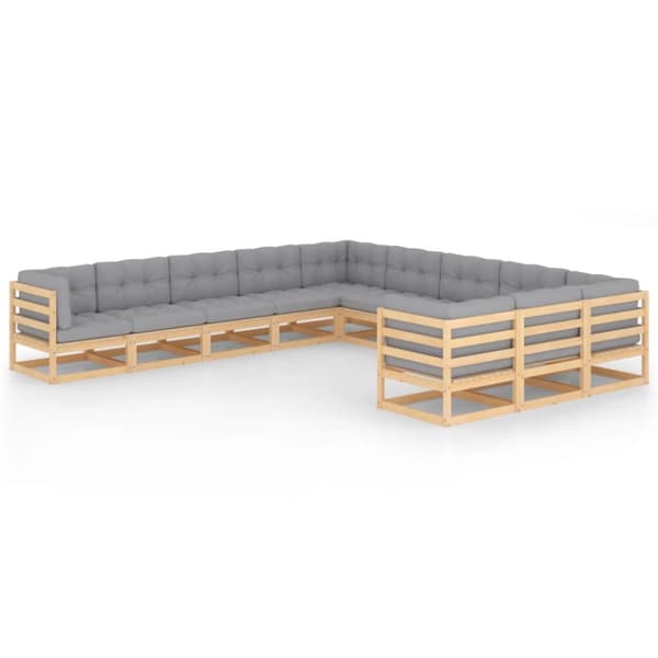 Mooistoerwonen 11-delers loungesett med puter heltre furu 10