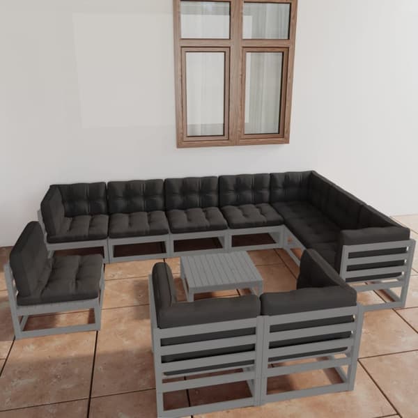 Mooistoerwonen 11-delers loungesett med puter heltre furu 23