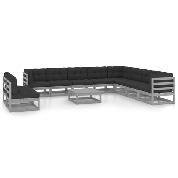 Mooistoerwonen 11-delers loungesett med puter heltre furu 24
