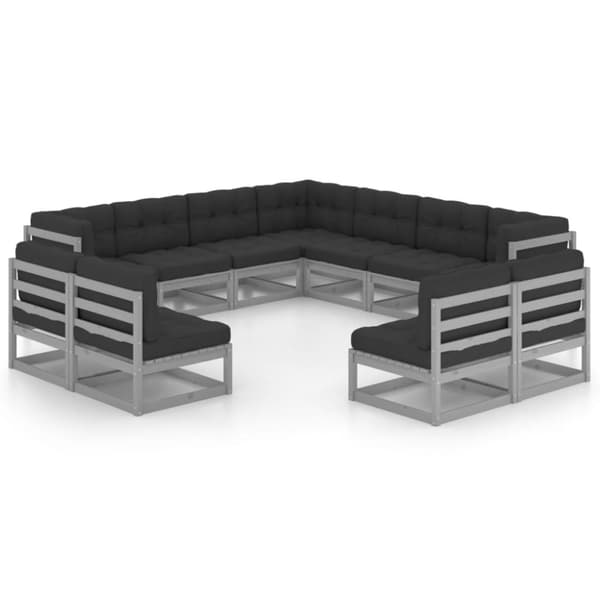 Mooistoerwonen 11-delers loungesett med puter heltre furu 26