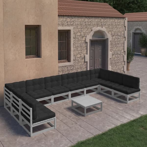 Mooistoerwonen 11-delers loungesett med puter heltre furu 38
