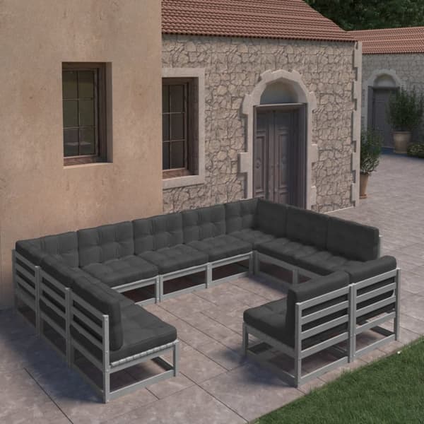Mooistoerwonen 11-delers loungesett med puter heltre furu 39