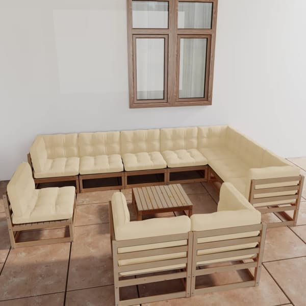 Mooistoerwonen 11-delers sofagruppe med puter heltre furu 55