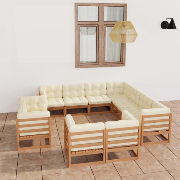 Mooistoerwonen 11-delers sofagruppe med puter heltre furu 61