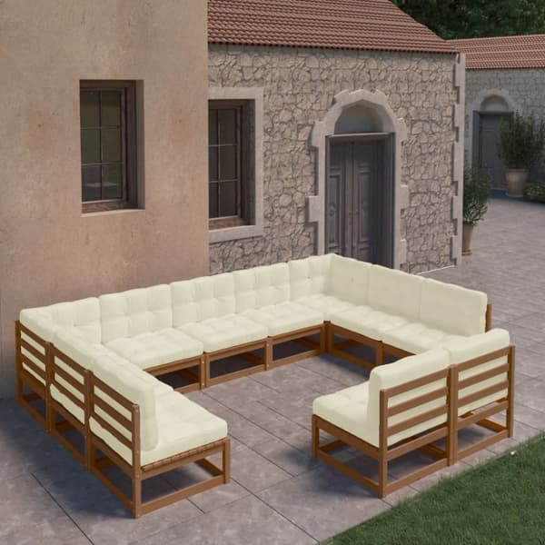 Mooistoerwonen 11-delers loungesett med puter heltre furu 71