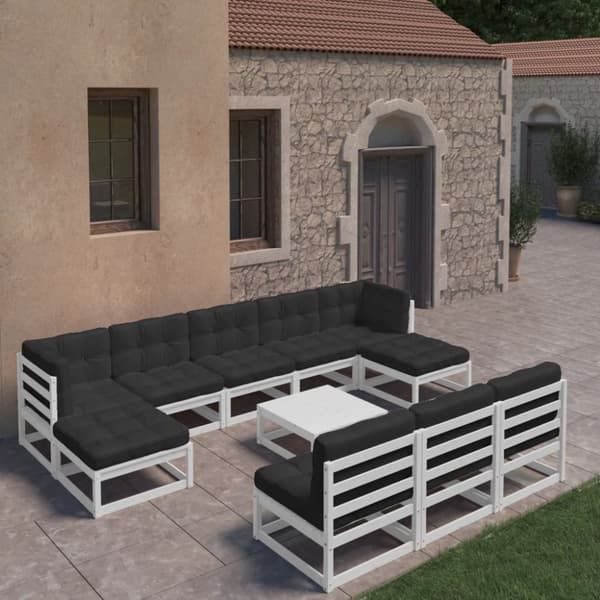 Mooistoerwonen 11-delers loungesett med puter heltre furu 88