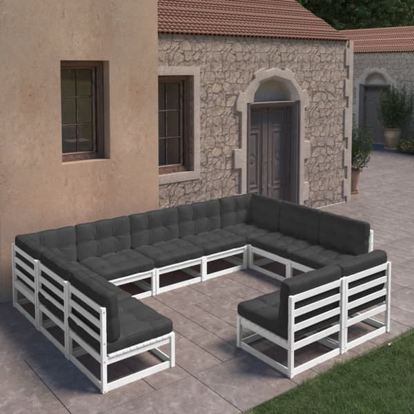 Mooistoerwonen 11-delers loungesett med puter heltre furu 91
