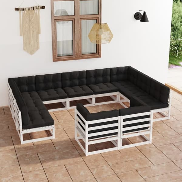 Mooistoerwonen 11-delers loungesett med puter heltre furu 92