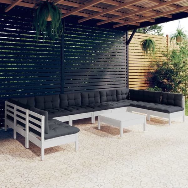 Mooistoerwonen 11-delers loungesett med puter heltre furu 103