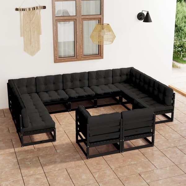 Mooistoerwonen 11-delers loungesett med puter heltre furu 124