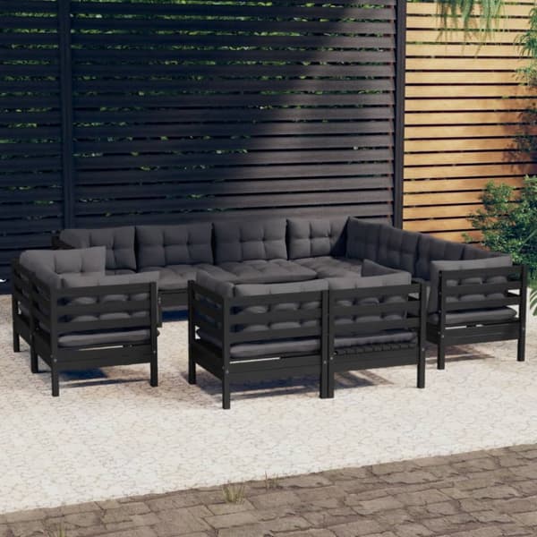 Mooistoerwonen 11-delers loungesett med puter heltre furu 133