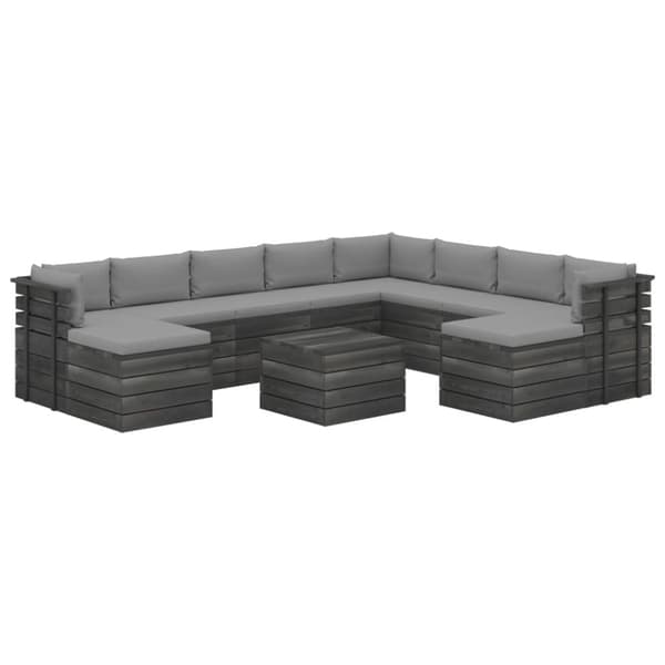 Mooistoerwonen 11-delers loungesett i pall, heltre furu