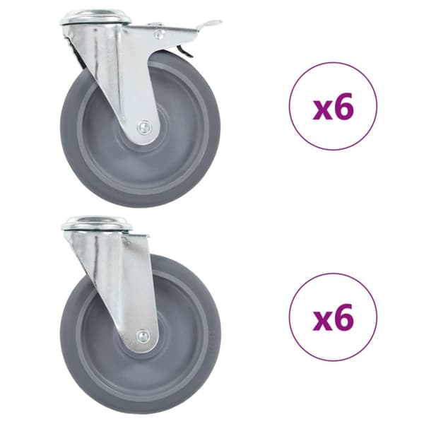 Mooistoerwonen 12 kpl rullapyöriä pultinrei'illä 100 mm 3