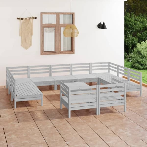 Mooistoerwonen 12-delers loungesett heltre furu hvit 12