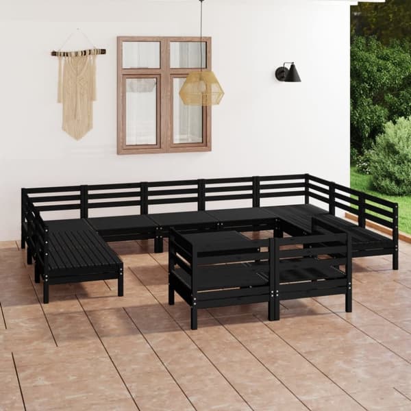 Mooistoerwonen 12-delers loungesett heltre furu svart 12