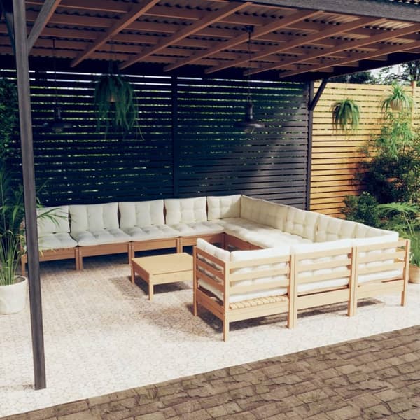 Mooistoerwonen 12-delers loungesett med puter furu grå 4