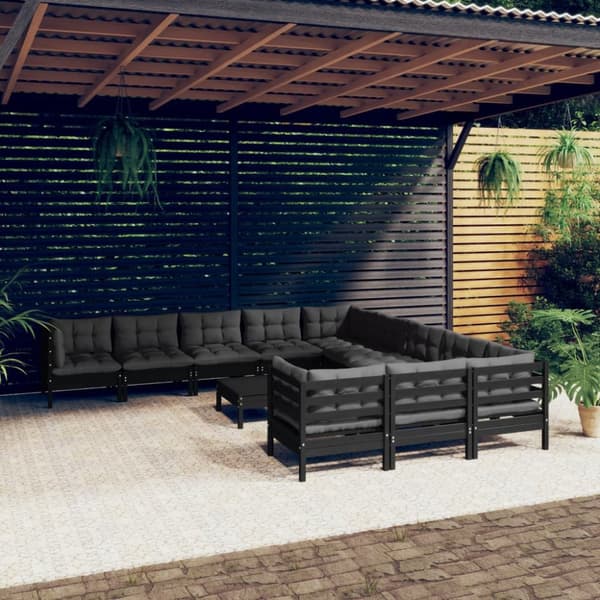 Mooistoerwonen 12-delers sofagruppe med puter furu hvit 2 stk