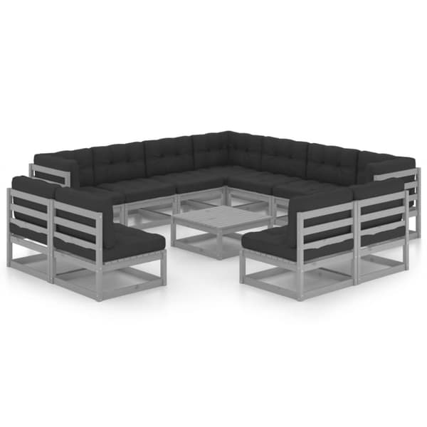 Mooistoerwonen 12-delers loungesett med puter heltre furu 15