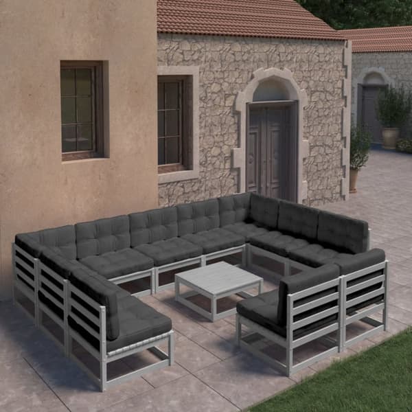 Mooistoerwonen 12-delers loungesett med puter heltre furu 24