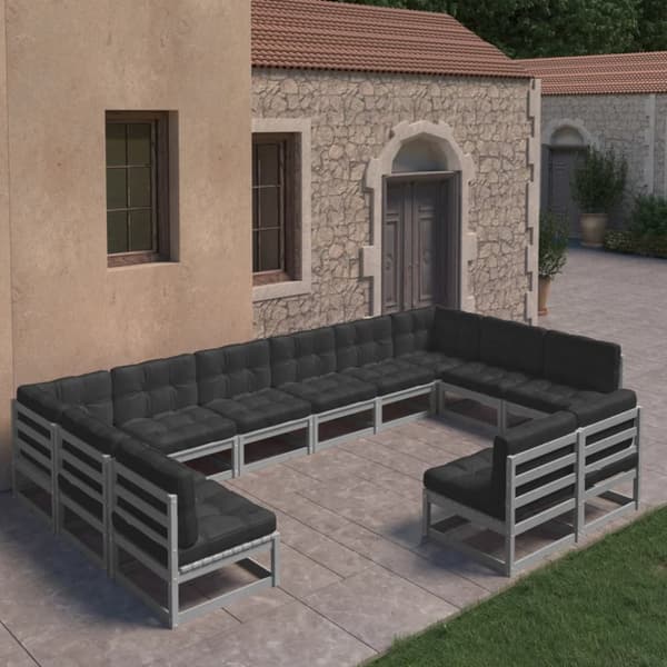 Mooistoerwonen 12-delers loungesett med puter heltre furu 25