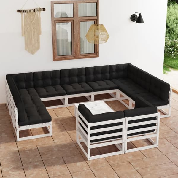 Mooistoerwonen 12-delers loungesett med puter heltre furu 64