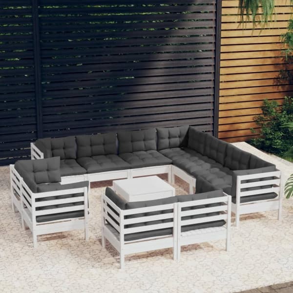 Mooistoerwonen 12-delers loungesett med puter heltre furu 72