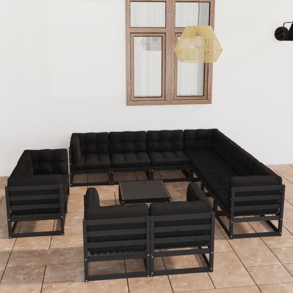 Mooistoerwonen 12-delers loungesett med puter heltre furu 82