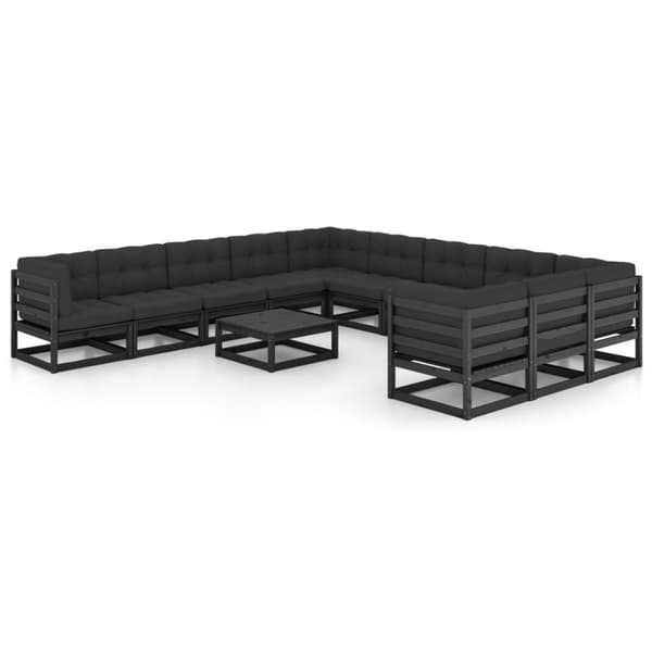 Mooistoerwonen 12-delers loungesett med puter heltre furu 84