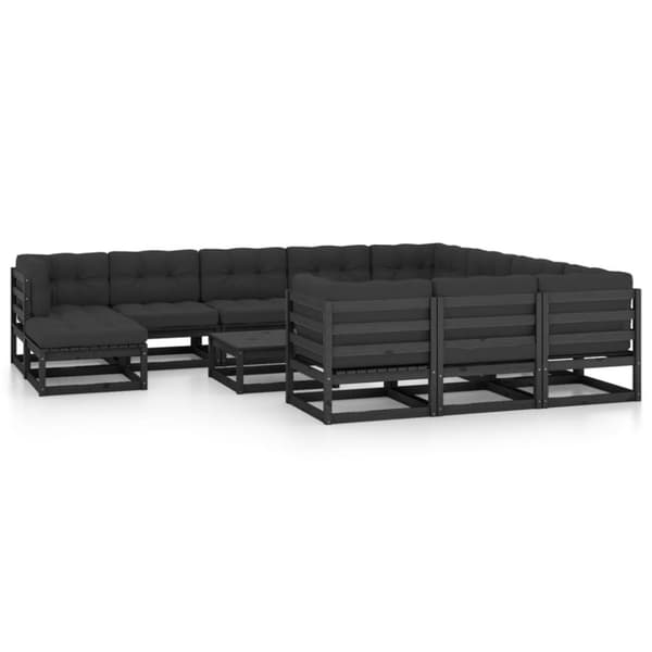 Mooistoerwonen 12-delers loungesett med puter heltre furu 85