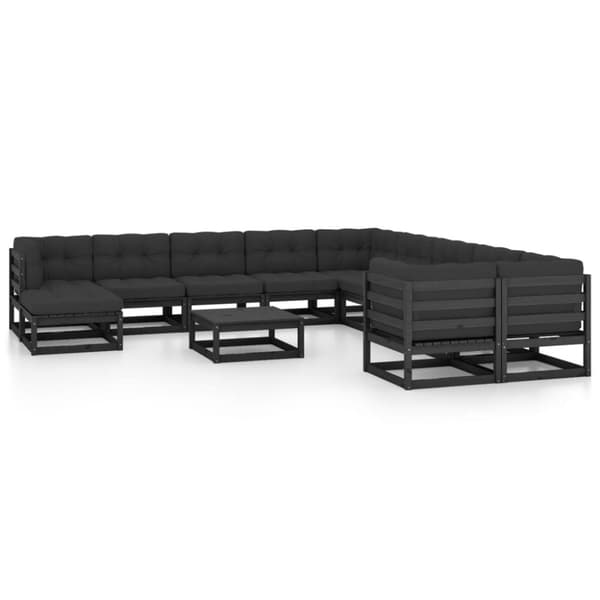 Mooistoerwonen 12-delers loungesett med puter heltre furu 86