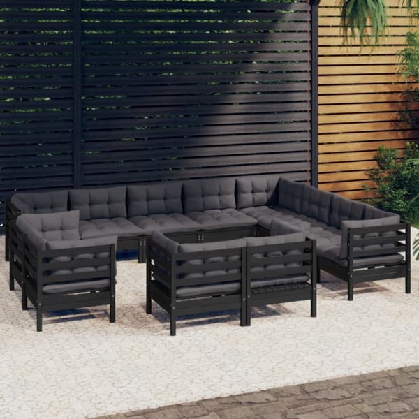 Mooistoerwonen 12-delers loungesett med puter heltre furu 99