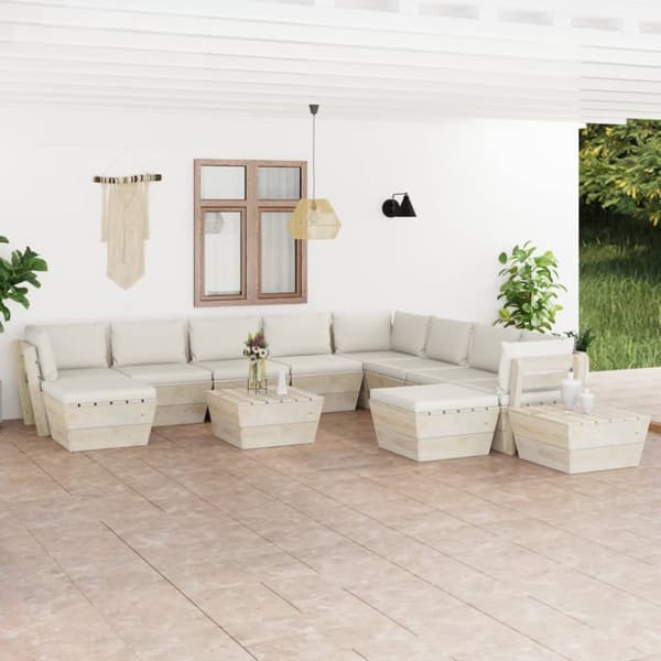 Mooistoerwonen 12-delers loungesett med puter i pall furu 1