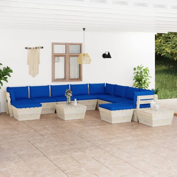 Mooistoerwonen 12-delers loungesett med puter i pall furu 8