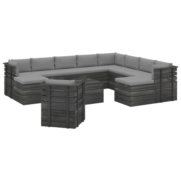 Mooistoerwonen 12-delers loungesett i pall, heltre furu, do 2