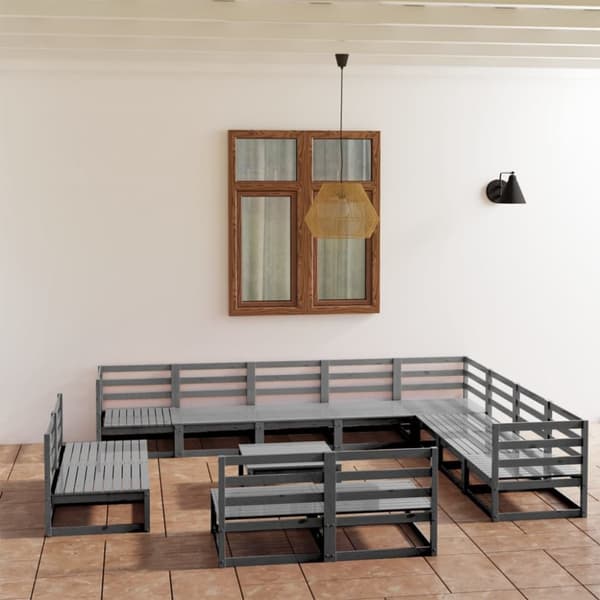 Mooistoerwonen 13-delers loungesett heltre furu grå 9