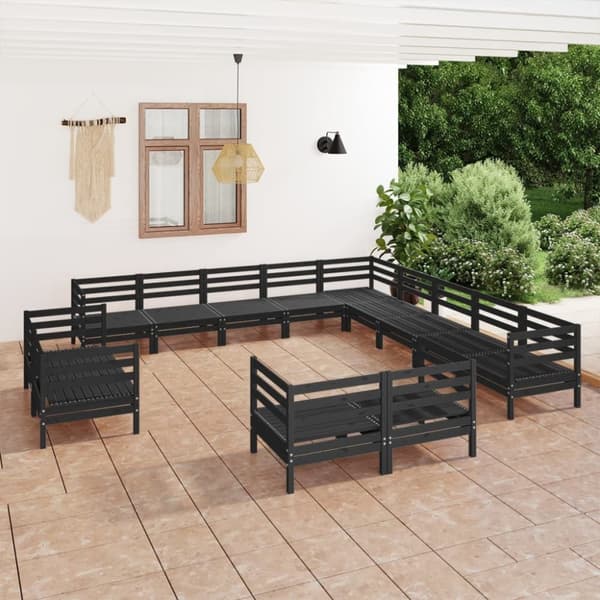 Mooistoerwonen 13-delers loungesett heltre furu svart 4