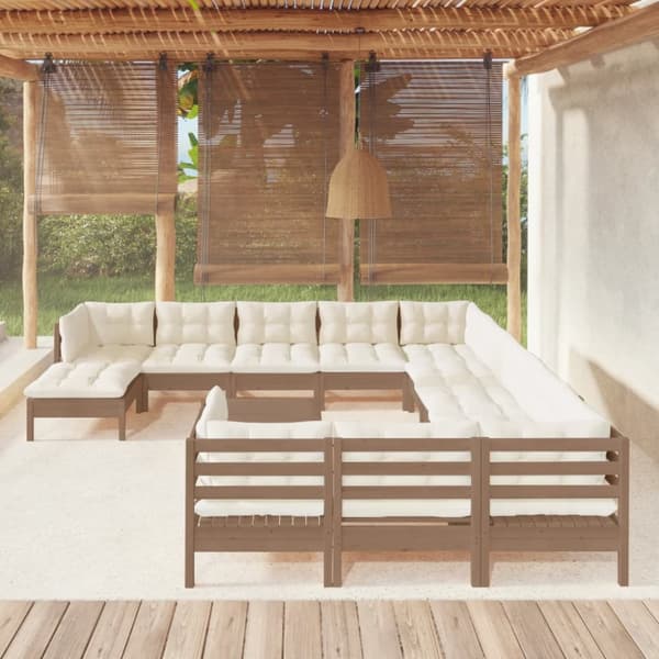 Mooistoerwonen 13-delers loungesett med puter furu grå 3