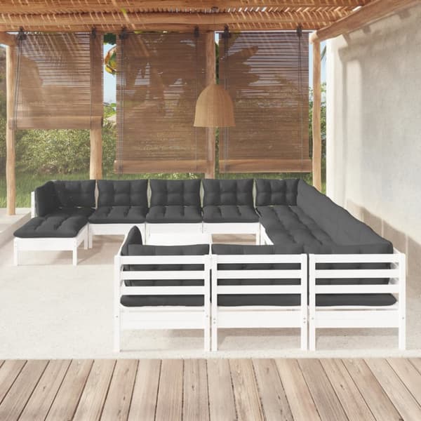 Mooistoerwonen 13-delers loungesett med puter furu honningfarget 9