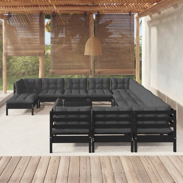 Mooistoerwonen 13-delers sofagruppe med puter furu hvit 3