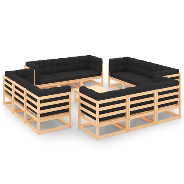 Mooistoerwonen 13-delers loungesett med puter heltre furu 11