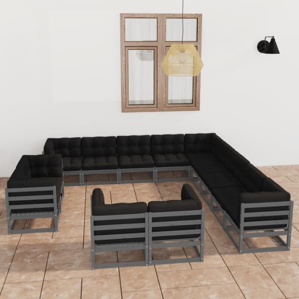 Mooistoerwonen 13-delers loungesett med puter heltre furu 24