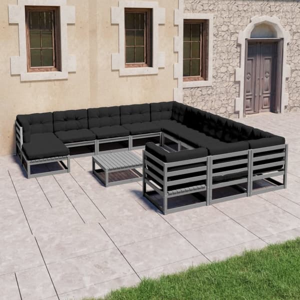 Mooistoerwonen 13-delers loungesett med puter heltre furu 25