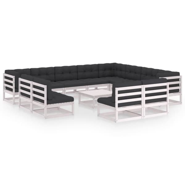 Mooistoerwonen 13-delers loungesett med puter heltre furu 45