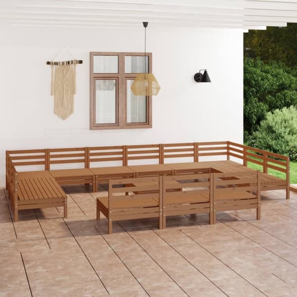 Mooistoerwonen 14-delers loungesett heltre furu honningbrun 2