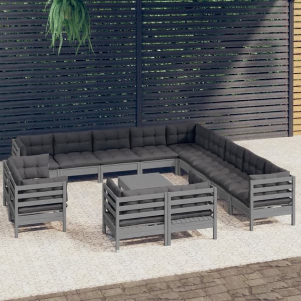Mooistoerwonen 14-delers loungesett med puter heltre furu 9